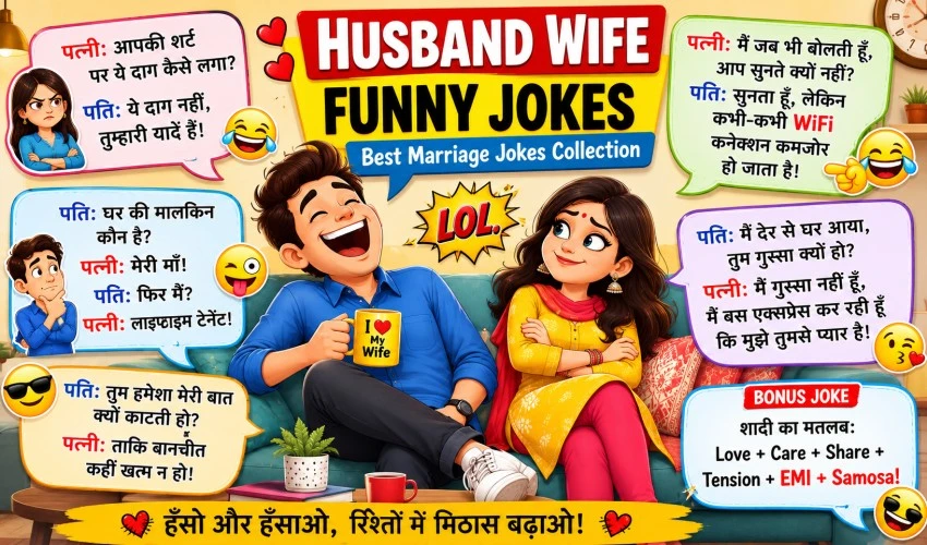 Husband Wife Funny Jokes – Funny Marriage Jokes Collection